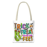 Trick or Treat Smell My Feet Halloween Monster Tote Bag