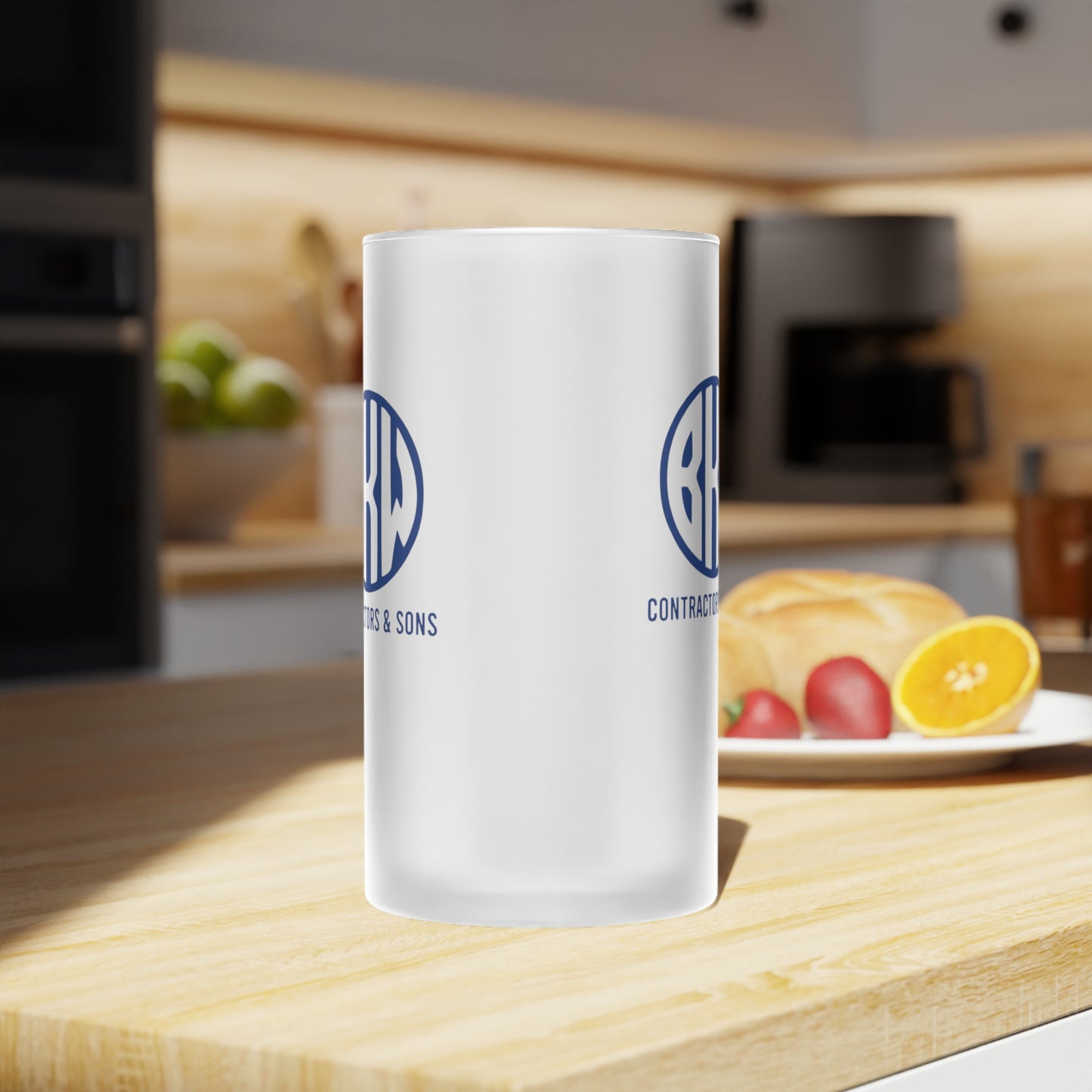 (Add Your Logo) BKW Frosted Glass Beer Mug Final