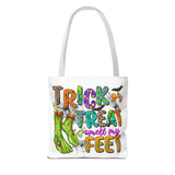 Trick or Treat Smell My Feet Halloween Monster Tote Bag