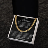 To My Husband " My King" Cuban Necklace