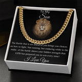 To My Son Lion Hearted Cuban Link Necklace