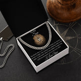 To My Son Lion Hearted Cuban Link Necklace