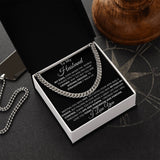 To My Husband " My King" Cuban Necklace