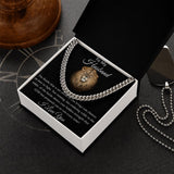To My Husband Lion Hearted Cuban Necklace