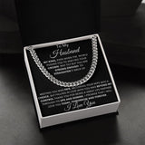 To My Husband " My King" Cuban Necklace