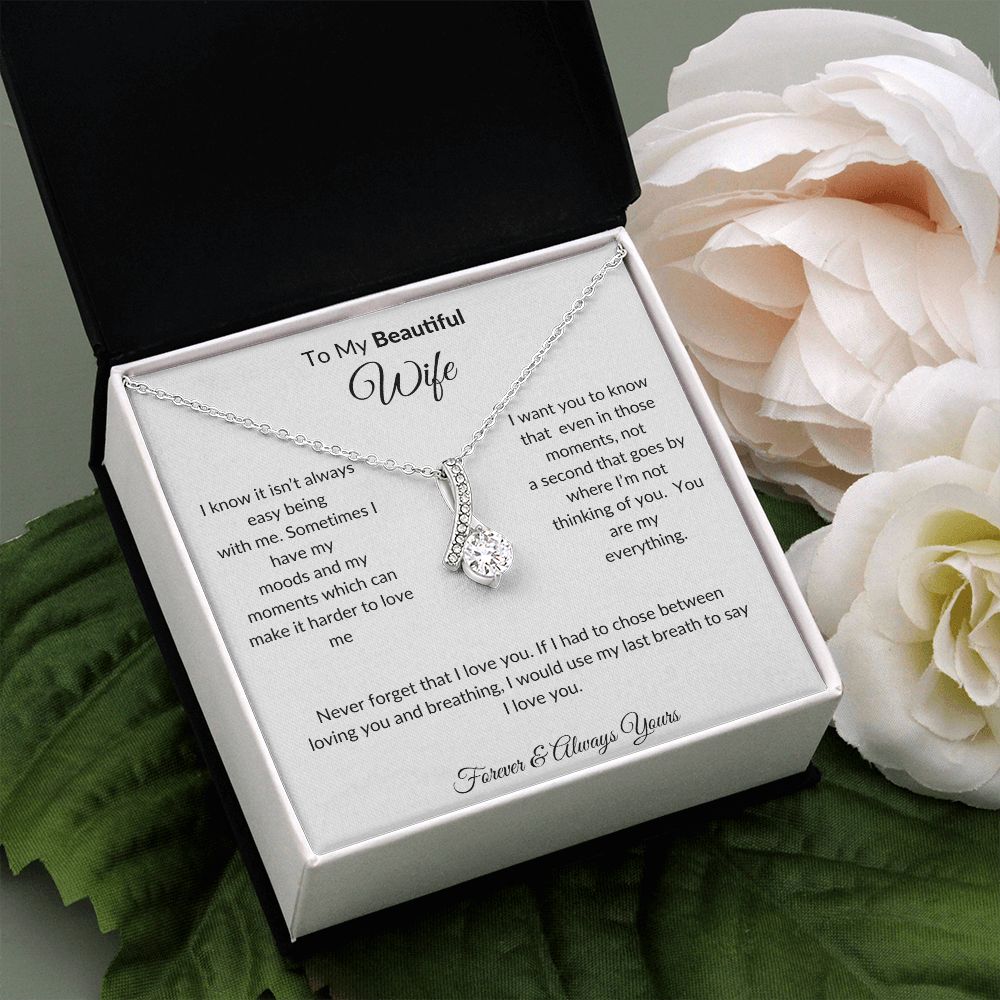 To My Beautiful Wife-"I know it's not easy" Alluring Beauty Necklace