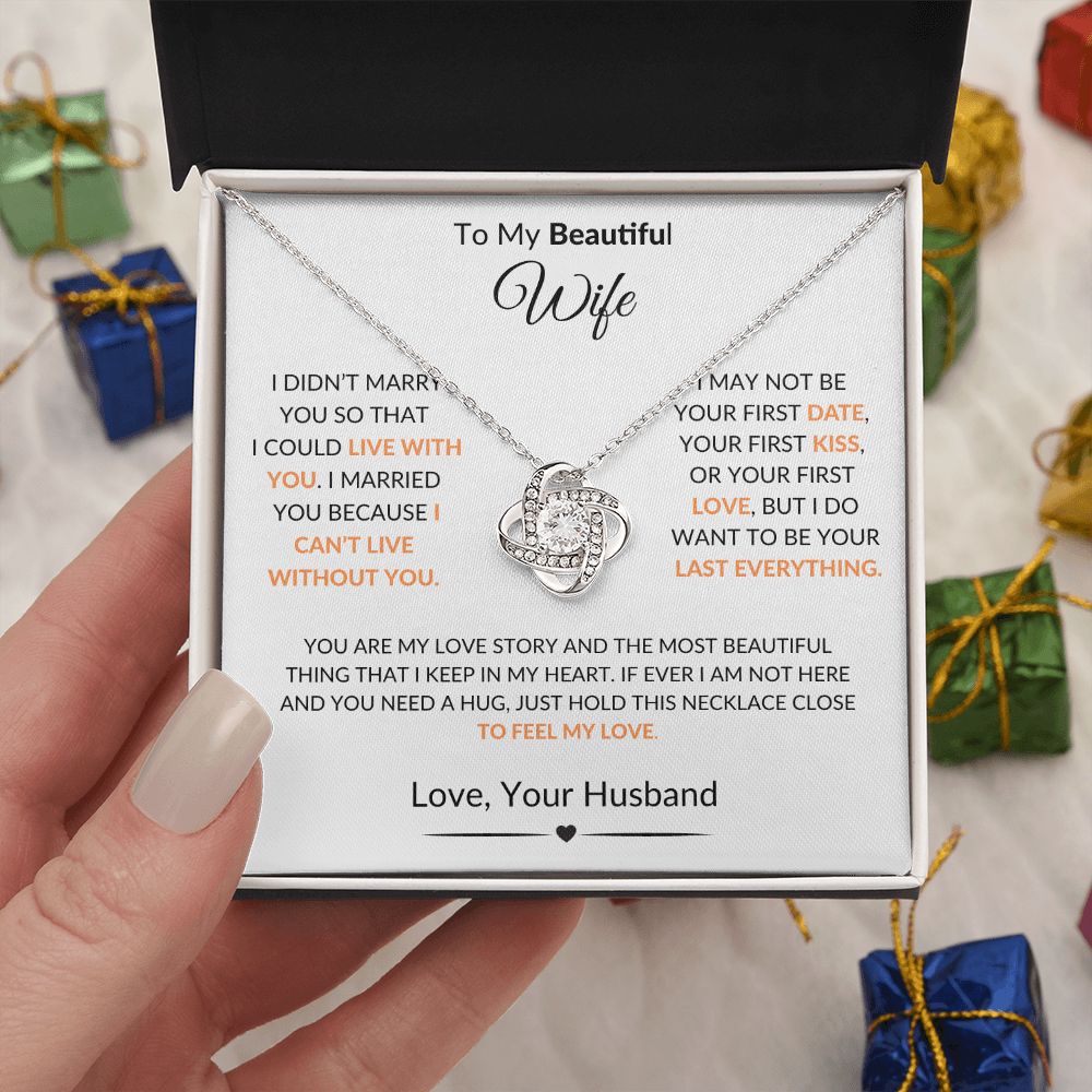 To My Beautiful Wife | Love Knot Necklace