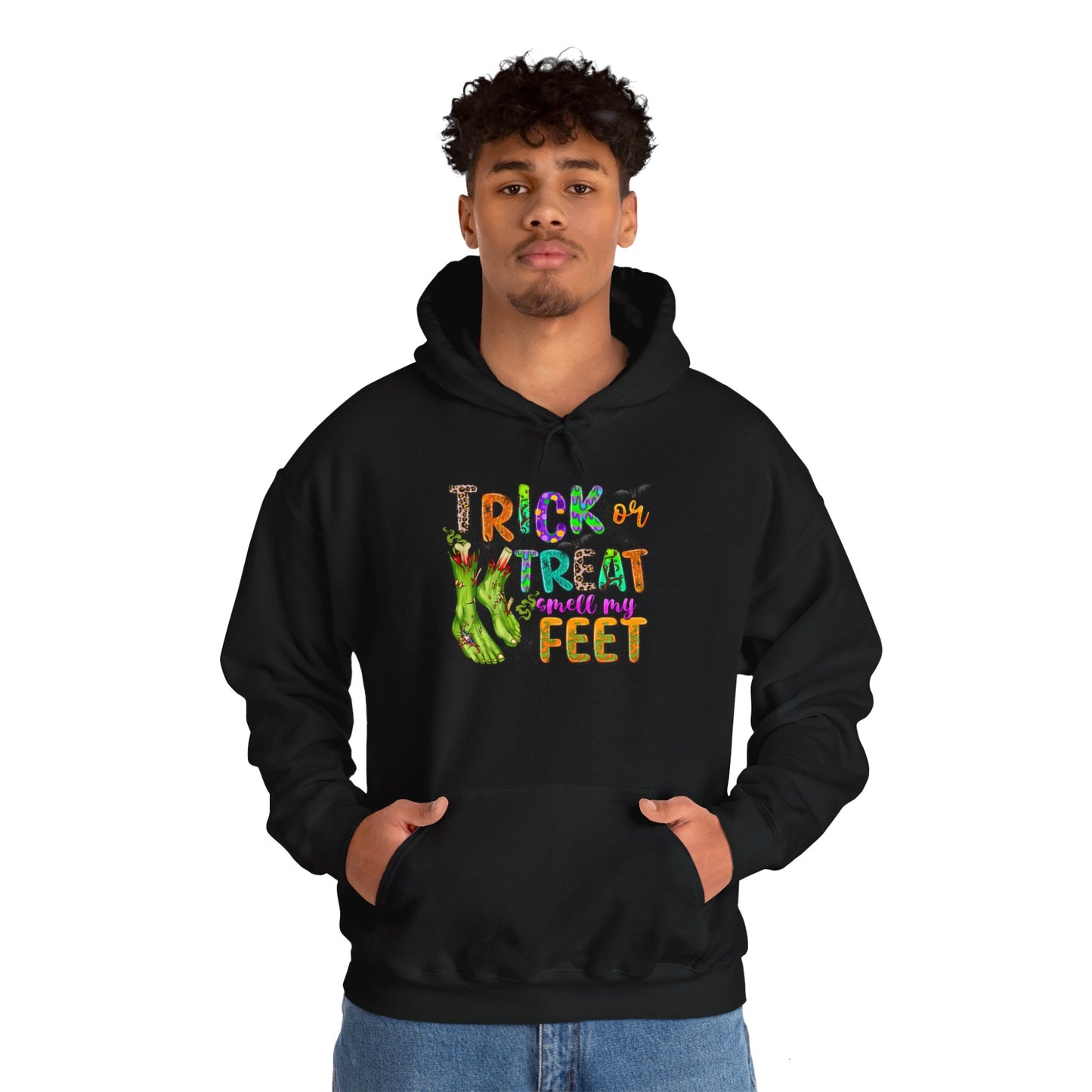 Trick or Treat Smell My Feet Monster Unisex Heavy Blend™ Hooded Sweatshirt