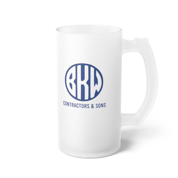 (Add Your Logo)  BKW Frosted Glass Beer Mug Final
