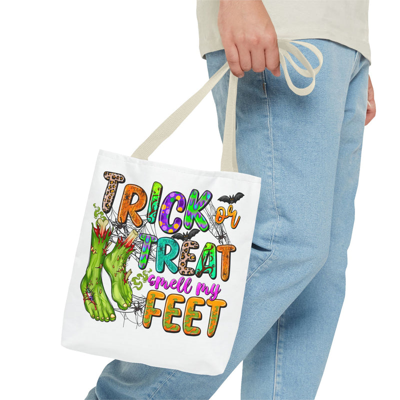 Trick or Treat Smell My Feet Halloween Monster Tote Bag