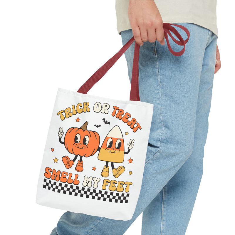 Trick or Treat Smell My Feet Halloween Candy Tote Bag (AOP)