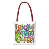 Trick or Treat Smell My Feet Halloween Monster Tote Bag