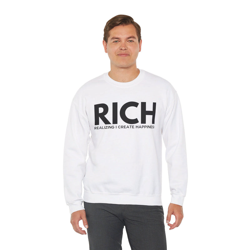 RICH (Realizing I Create Happiness) Unisex Crewneck Sweatshirt