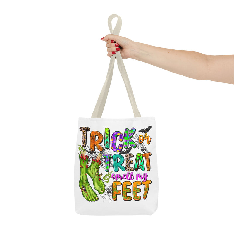 Trick or Treat Smell My Feet Halloween Monster Tote Bag