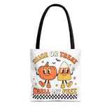 Trick or Treat Smell My Feet Halloween Candy Tote Bag (AOP)