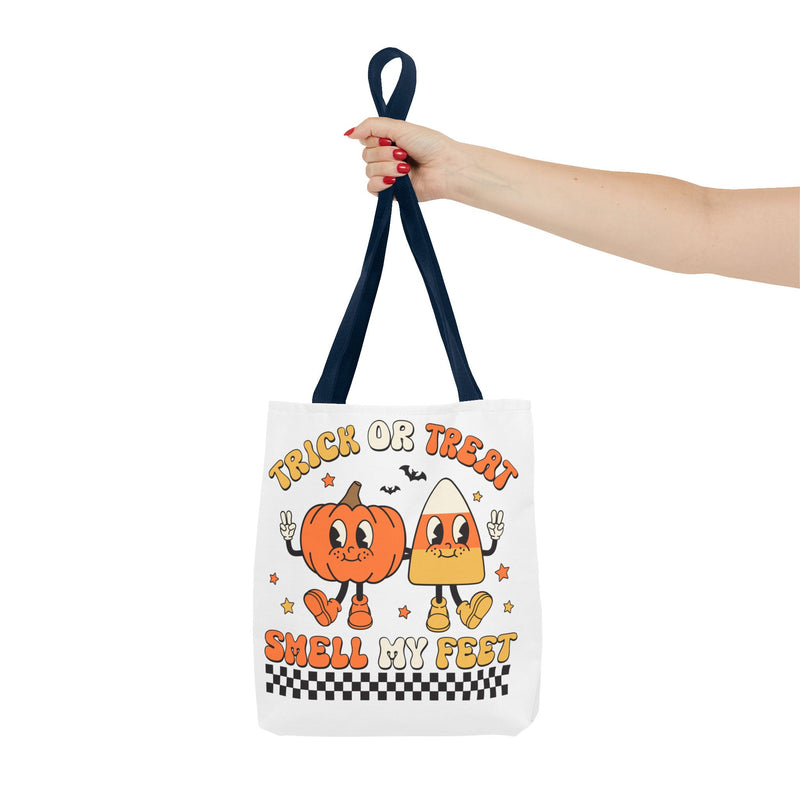 Trick or Treat Smell My Feet Halloween Candy Tote Bag (AOP)