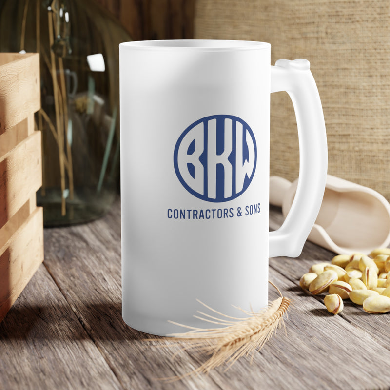 (Add Your Logo)  BKW Frosted Glass Beer Mug Final