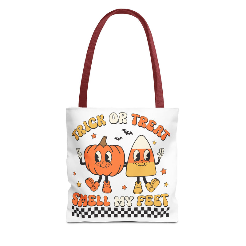 Trick or Treat Smell My Feet Halloween Candy Tote Bag (AOP)