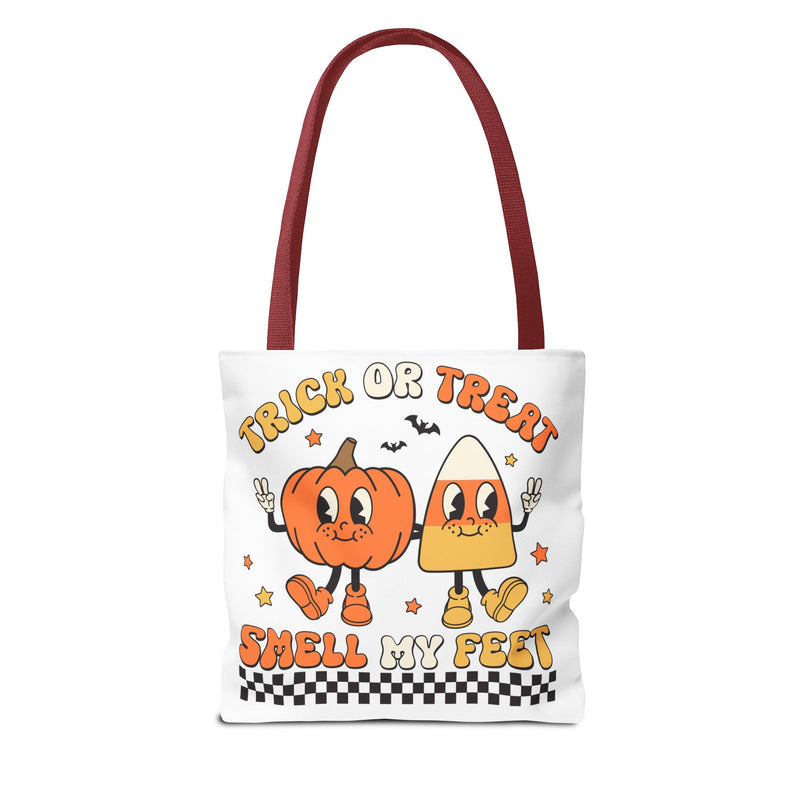 Trick or Treat Smell My Feet Halloween Candy Tote Bag (AOP)