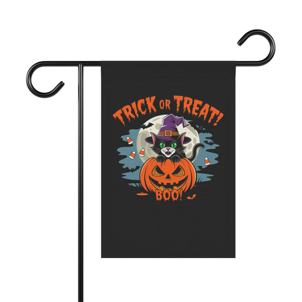 Cat & Pumpkin BOO Halloween Garden Flag