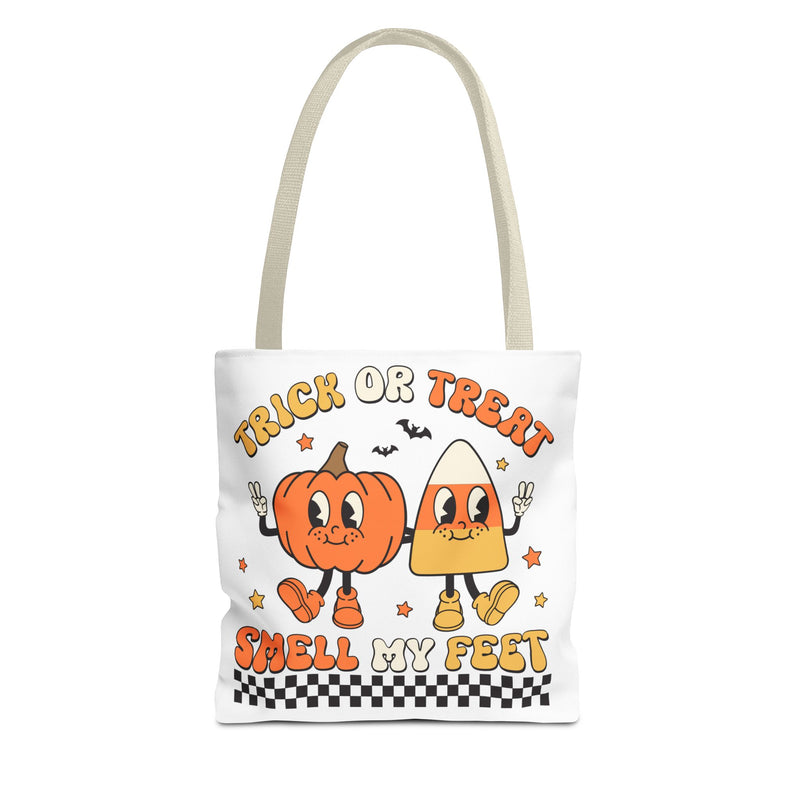 Trick or Treat Smell My Feet Halloween Candy Tote Bag (AOP)