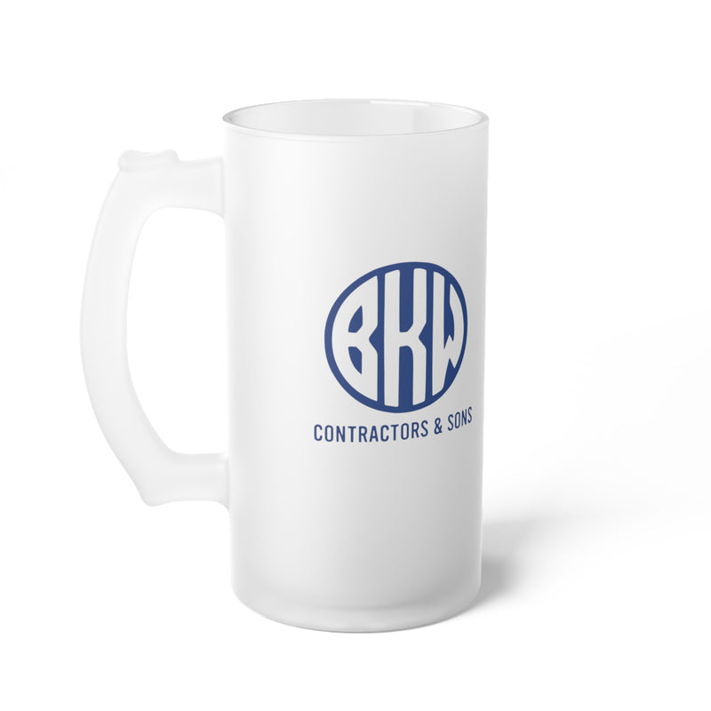 (Add Your Logo)  BKW Frosted Glass Beer Mug Final