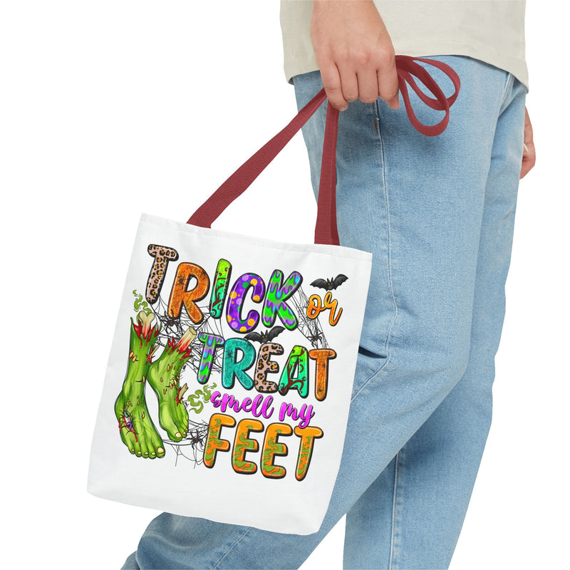 Trick or Treat Smell My Feet Halloween Monster Tote Bag