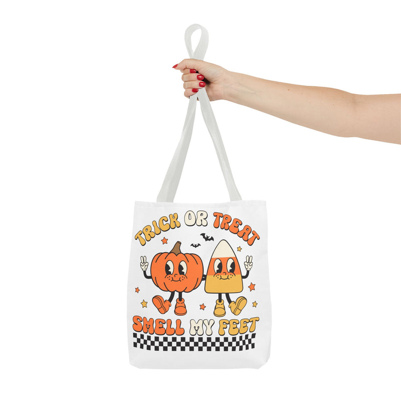 Trick or Treat Smell My Feet Halloween Candy Tote Bag (AOP)