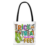 Trick or Treat Smell My Feet Halloween Monster Tote Bag