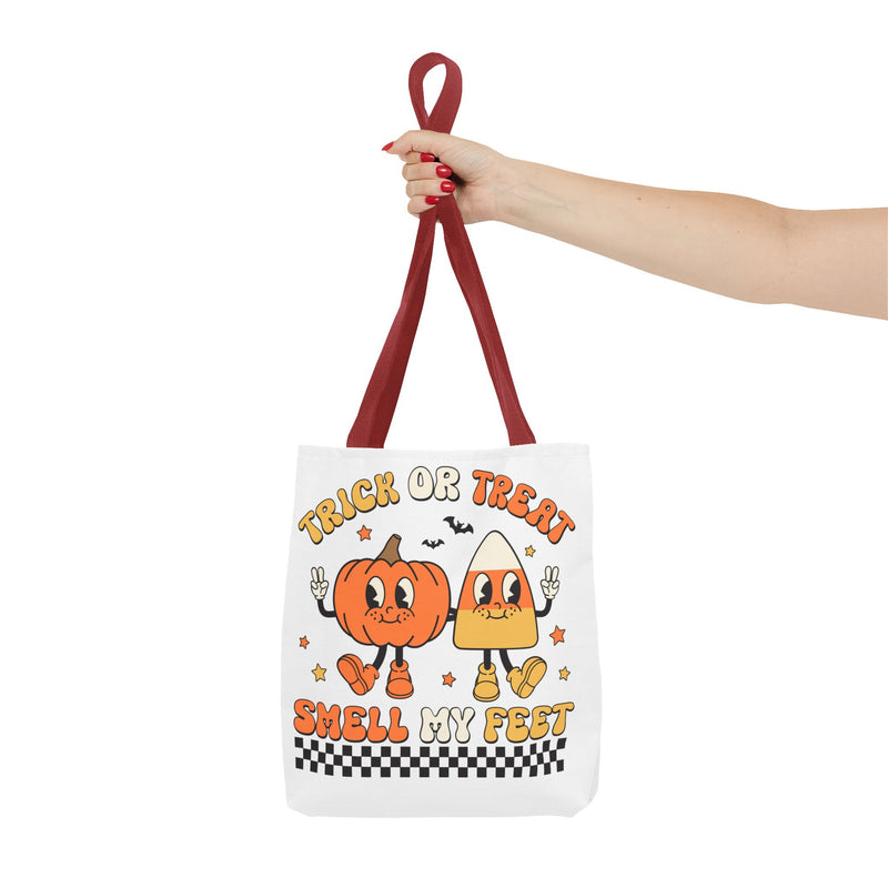 Trick or Treat Smell My Feet Halloween Candy Tote Bag (AOP)