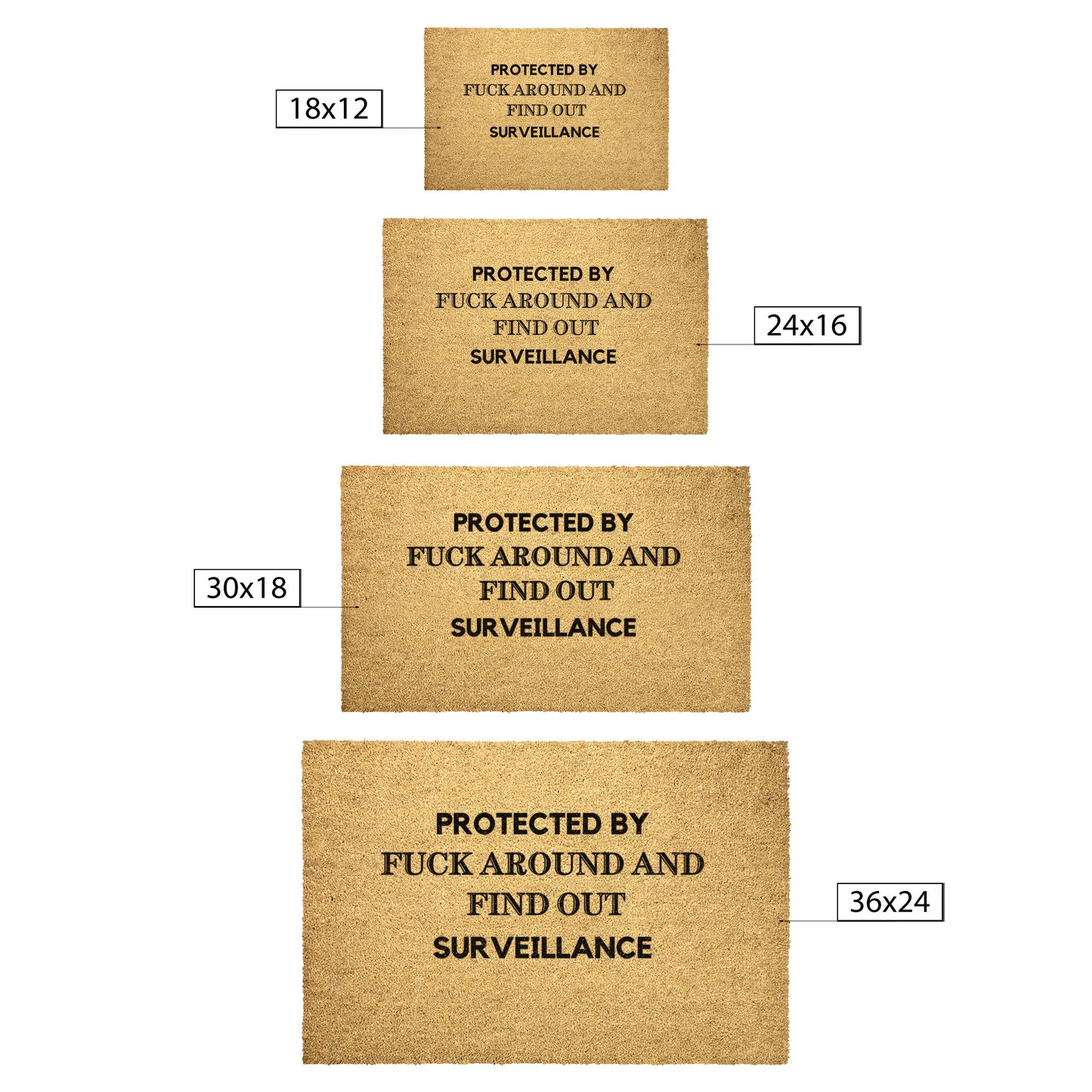 Protected By F*ck Around and Find Out | Front Door Mat | Gift For Any Occasion