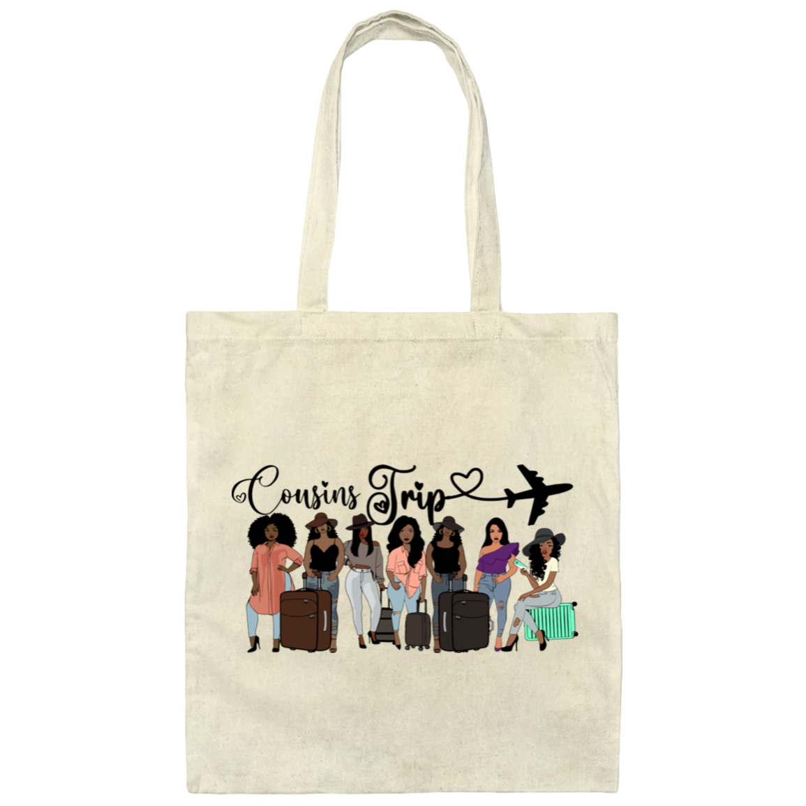 Cousins Trip with Plane | Canvas Tote Bag