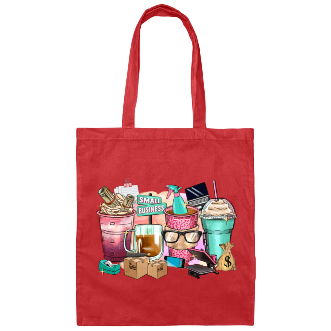 Small_Business_Coffee_Cups | Canvas Tote Bag