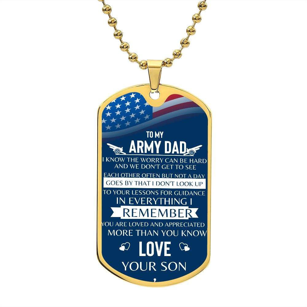To My Army Dad I Know The Worry Can Be Hard | Dog Tag