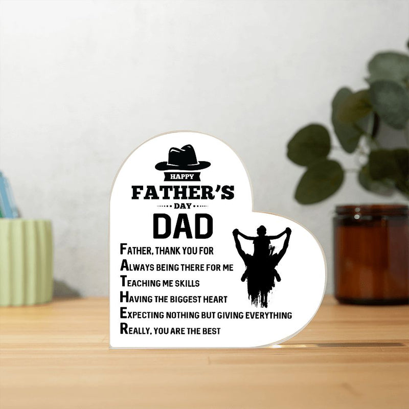 Happy Father's Day Dad | Heart Acrylic Plaque