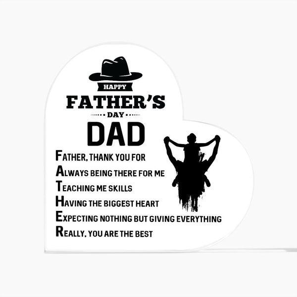 Happy Father's Day Dad | Heart Acrylic Plaque