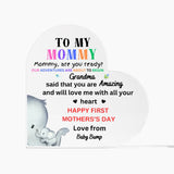 To My Mommy From Baby Bump | Heart Acrylic Plaque