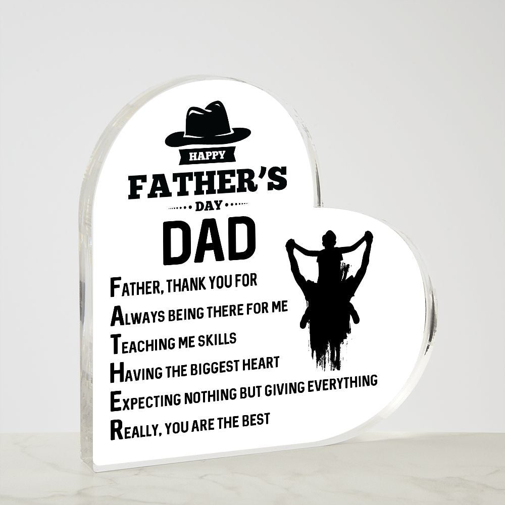 Happy Father's Day Dad | Heart Acrylic Plaque