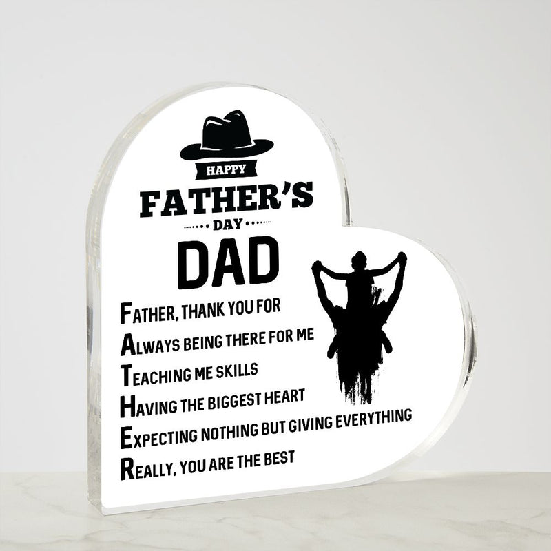 Happy Father's Day Dad | Heart Acrylic Plaque