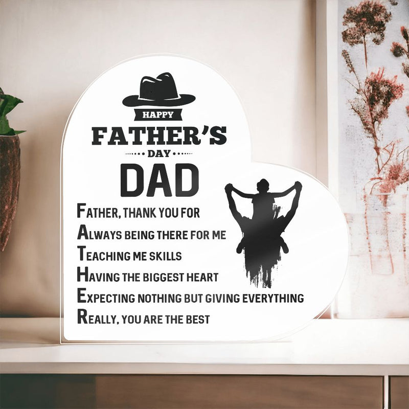 Happy Father's Day Dad | Heart Acrylic Plaque