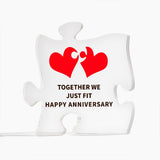 Together We Just Fit Happy Anniversary | Puzzle Acrylic Plaque