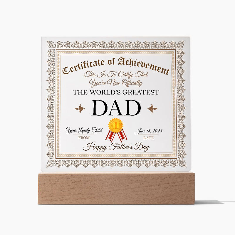 World's Greatest Dad | Square Acrylic Plaque