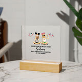 Side By Side or Miles Apart Sisters | Square Acrylic Plaque