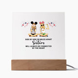 Side By Side or Miles Apart Sisters | Square Acrylic Plaque