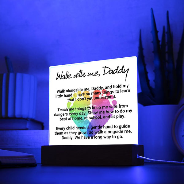 Walk With Me, Daddy | Square Acrylic Plaque