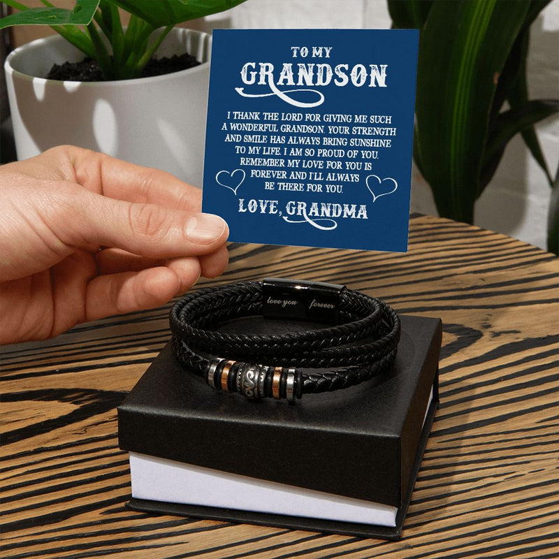 To My Grandson Love Grandma | Love You Forever Bracelet