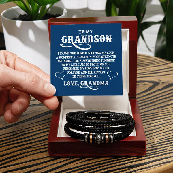 To My Grandson Love Grandma | Love You Forever Bracelet