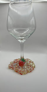 Strawberry Banana Custom Coaster Wine Glass