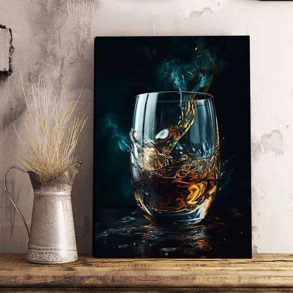 Whiskey Canvas Wall Art | Home Decor for Bar, Man Cave