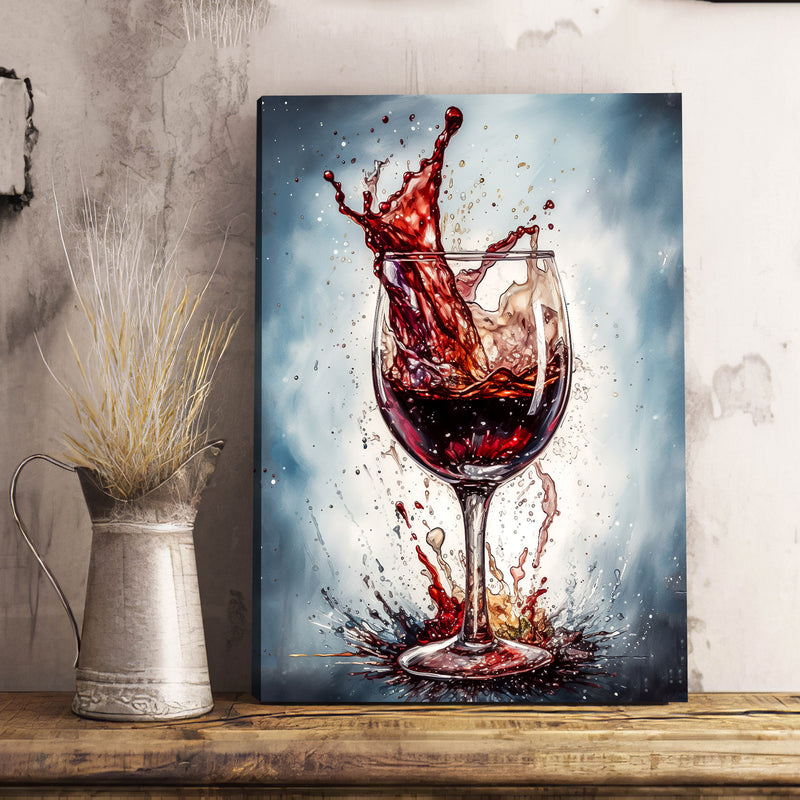 When It Splashes | Wine Canvas Wall Art